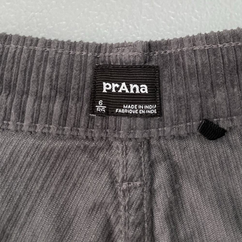 Prana Corduroy Pants Womens Size 6 Gray High Rise Wide Leg Organic Cotton Casual - Picture 8 of 15